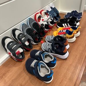 9 pairs of size 10 shoes, used but still in good, wearable condition